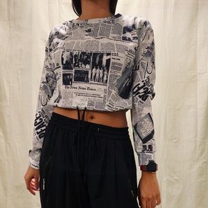 Sweatshirt Newspaper Print